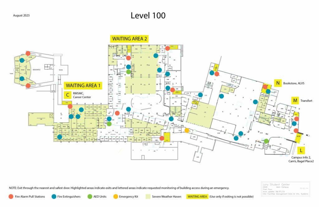 LSC Floorplan Evacuation Map Fall2023 V3 100