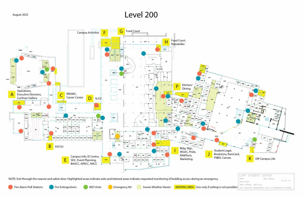 LSC Floorplan Evacuation Map Fall2023 V3 200